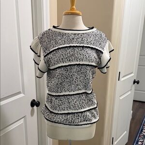 Women’s Black & White Short Sleeve Knit Sweater Top. From Nordstroms. NWT